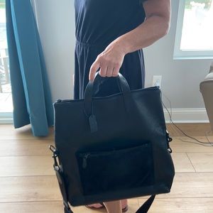 Large coach mixed leather messenger bag